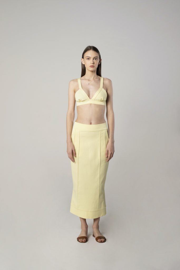 Viscose Skirt in Lemon Yellow