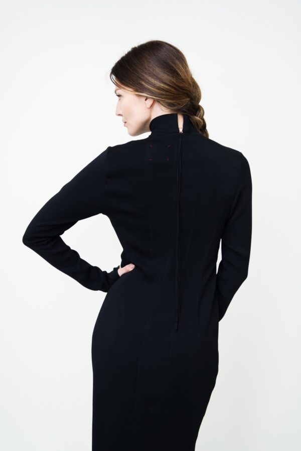 marija tarlac classic turtleneck dress in black 3