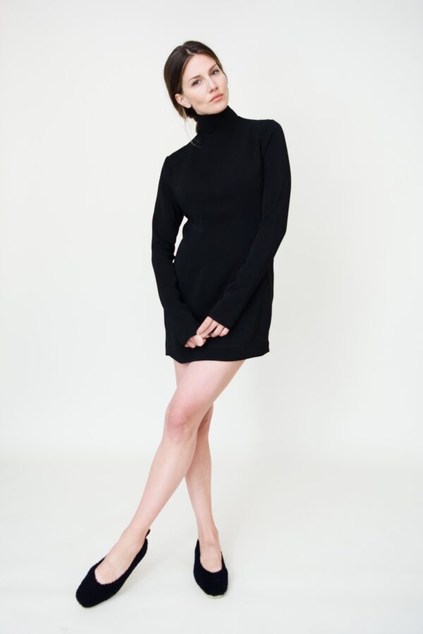 marija tarlac turtleneck mini dress in black 3