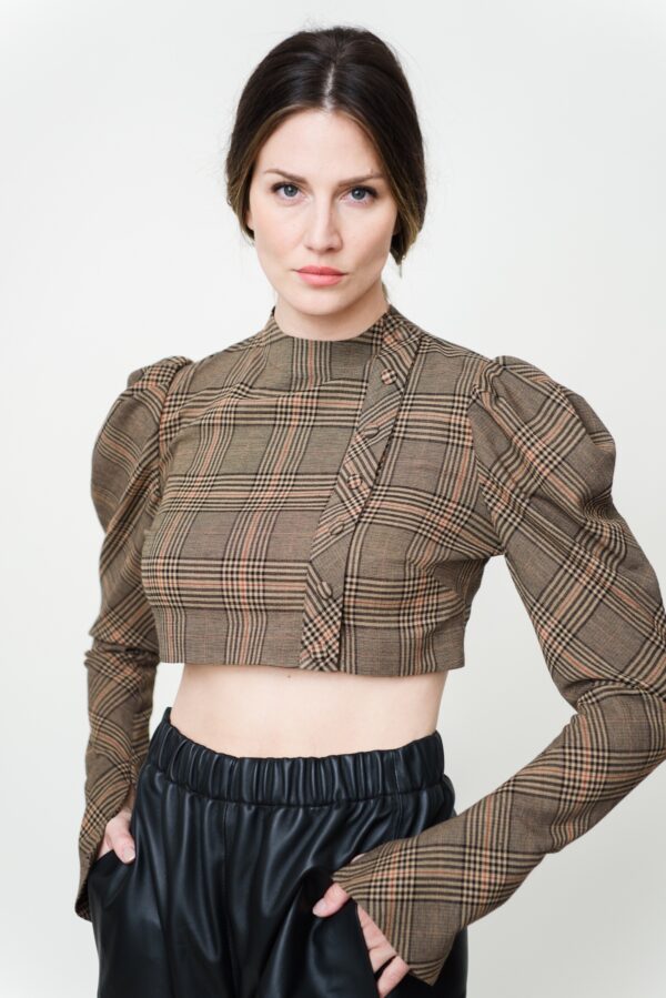 Blouse Crop Top in Check