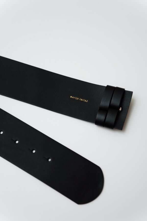 marija tarlac wide high waist leather belt in black 2