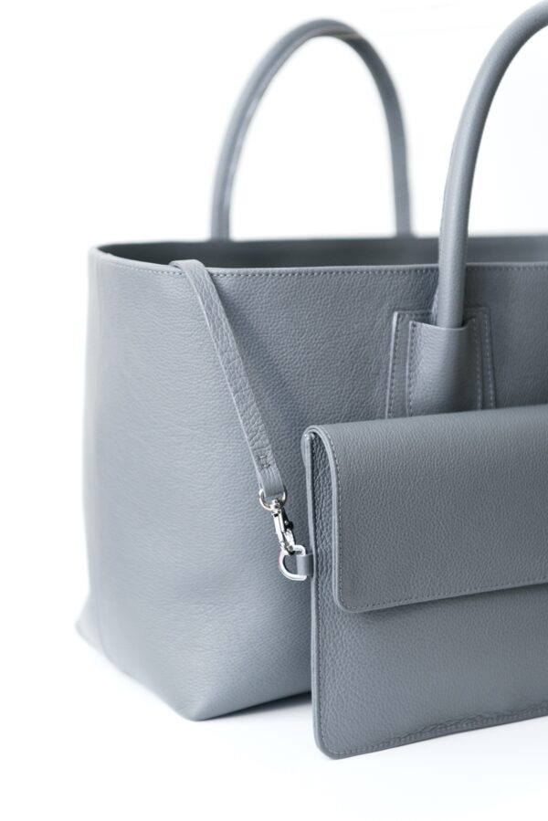 marija tarlac big shopping bag grey long handles 1
