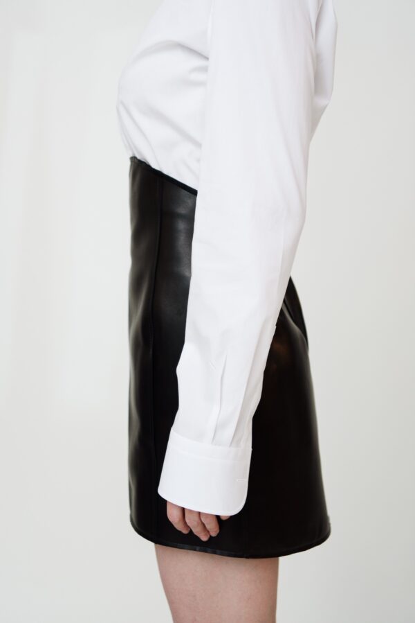 marija tarlac high rise leather skirt in black 2