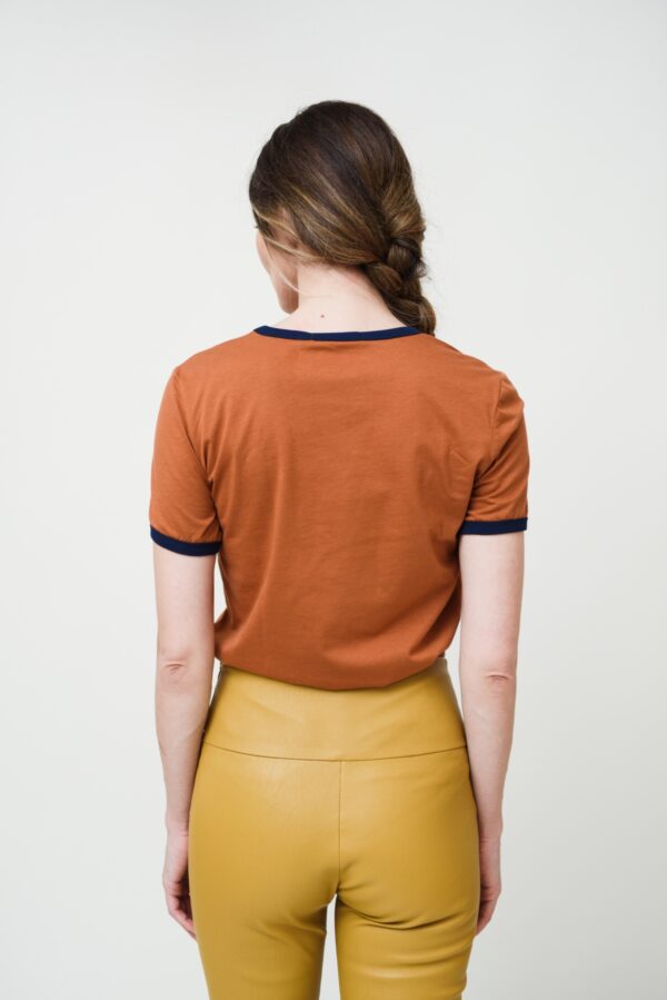 marija tarlac short sleeves orange cotton shirt 1