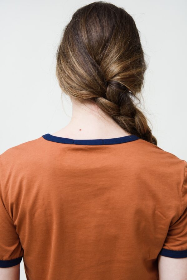 marija tarlac short sleeves orange cotton shirt 2