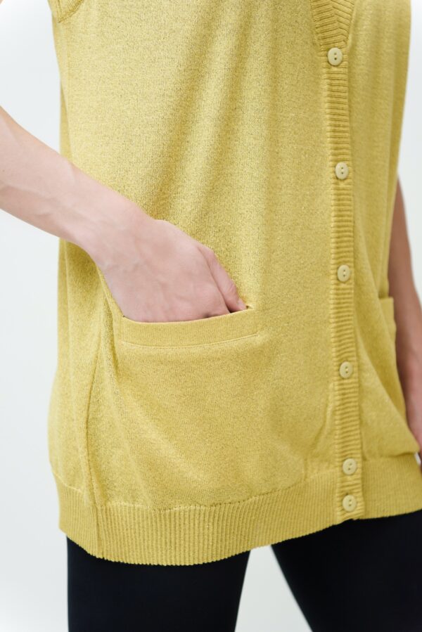 marija tarlac sleeveless cardigan in gold yellow 2