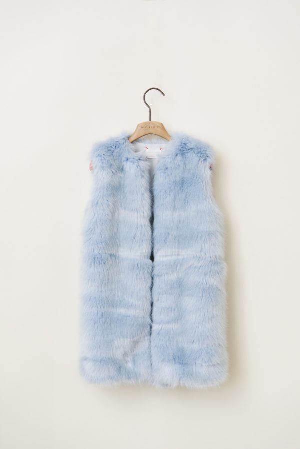 Baby Blue Long Fur Vest