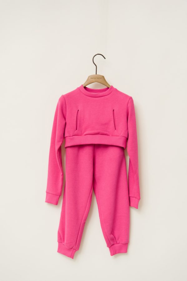 Basic Set Sweatshirt and Pants in Pink