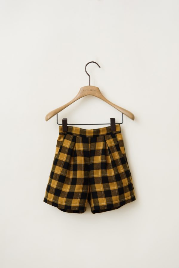 Black and Yellow Check Shorts