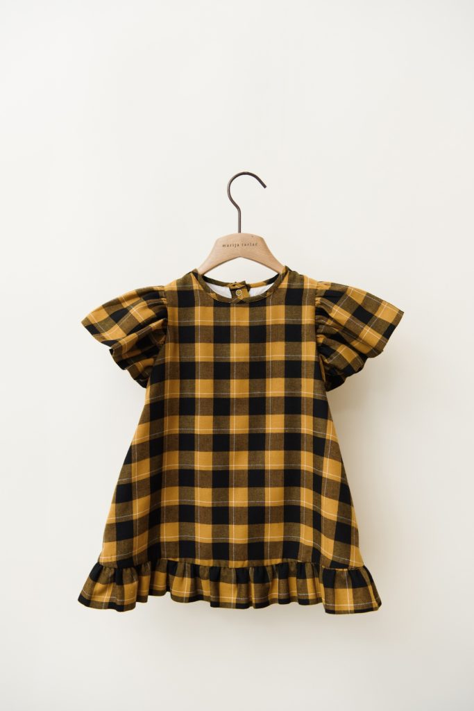 Black and Yellow Checkered Cotton Dress