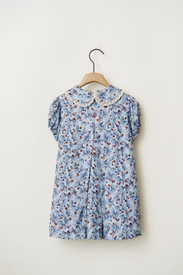 marija tarlac blue floral dandelion dress with short sleeves 1