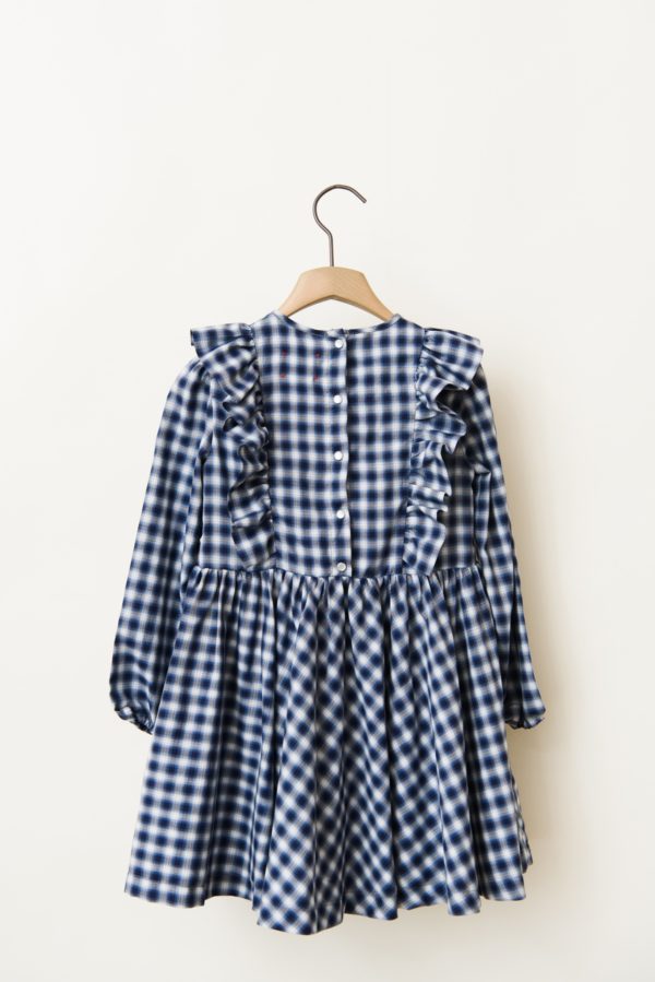 marija tarlac checkered pleated dress with ruffles 1