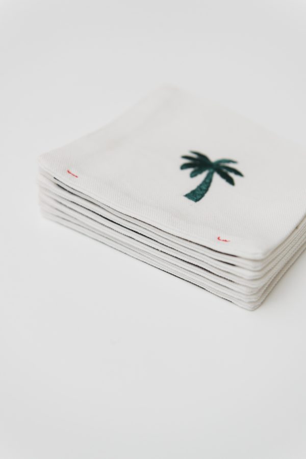 Coaster With Embroidered Palm(pack of 4)
