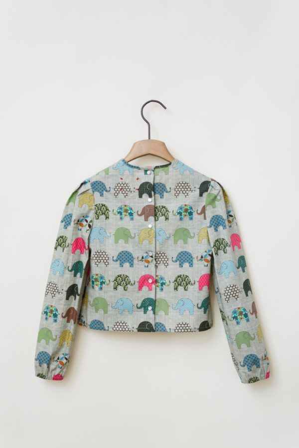 marija tarlac crew neck blouse in elephant print 1