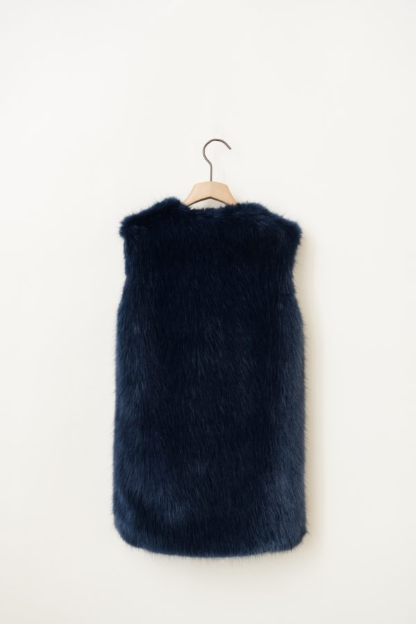 marija tarlac navy blue long fur vest 1