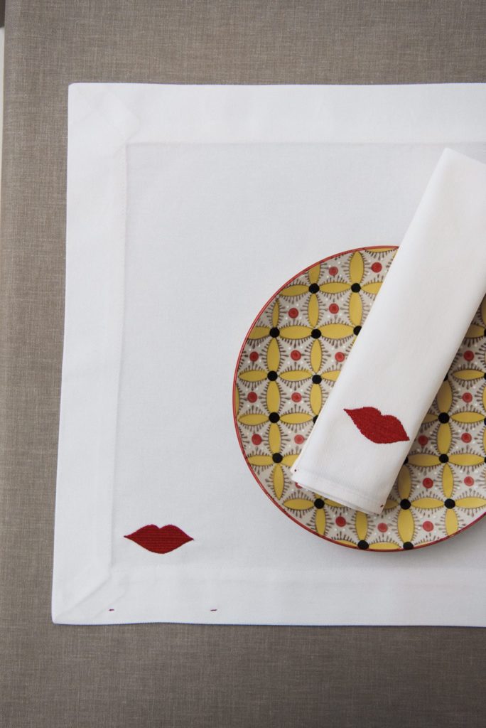 White Placemats Lips(pack of 4)