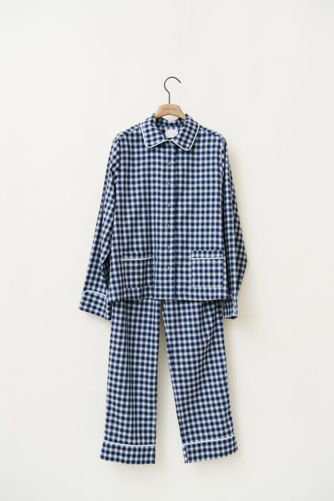 Navy Blue Checked Pyjamas Set