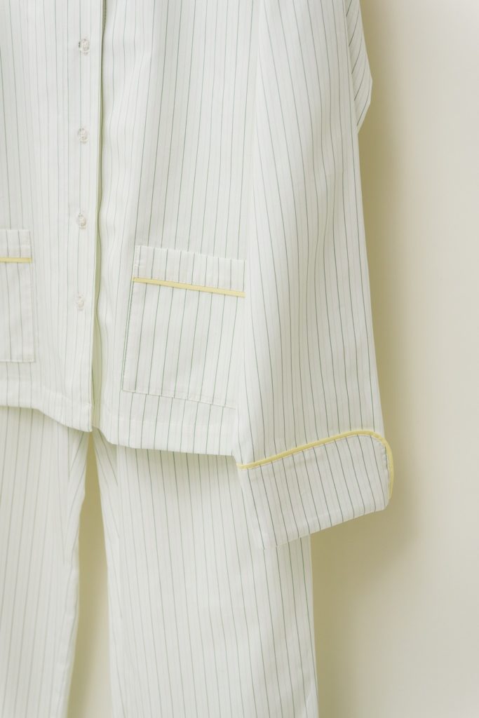 White Yellow Striped Pyjamas Set