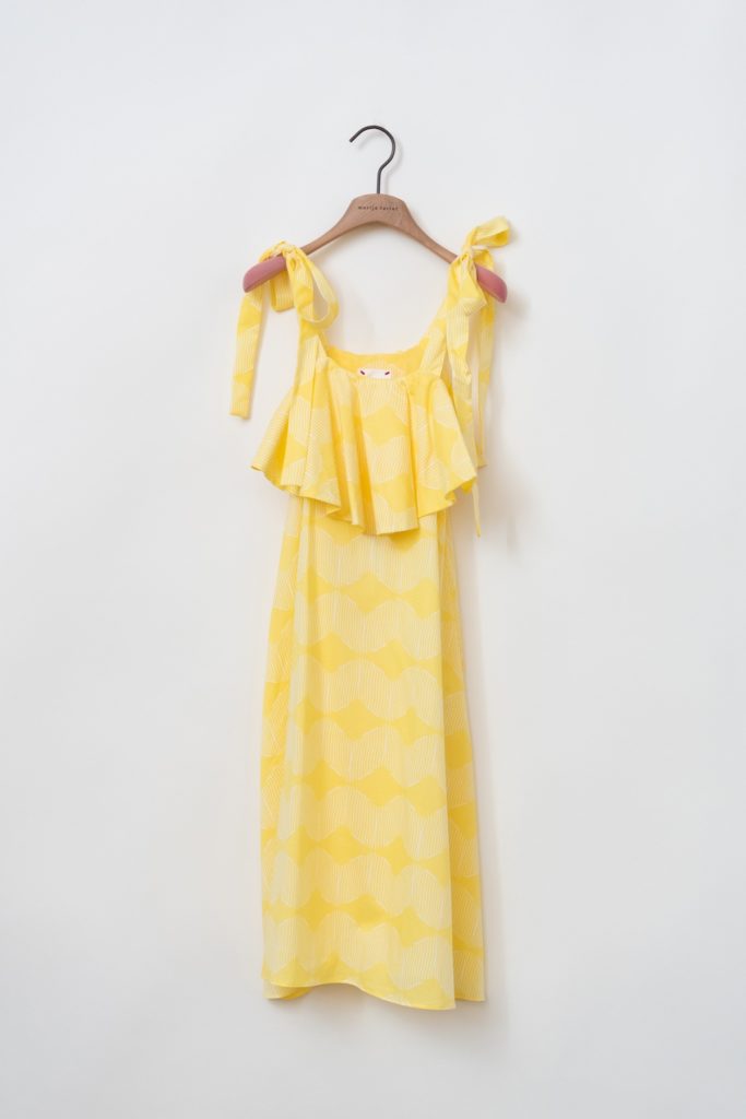 Cotton Tie-Strap Dress in Yellow