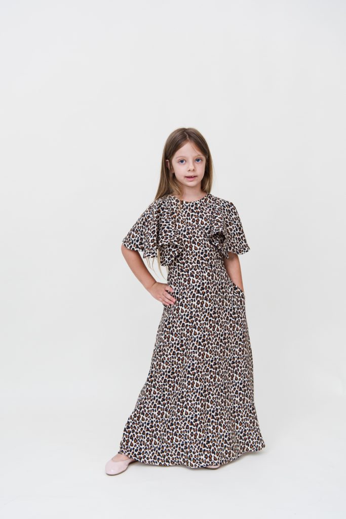 Long Leopard Viscose Dress