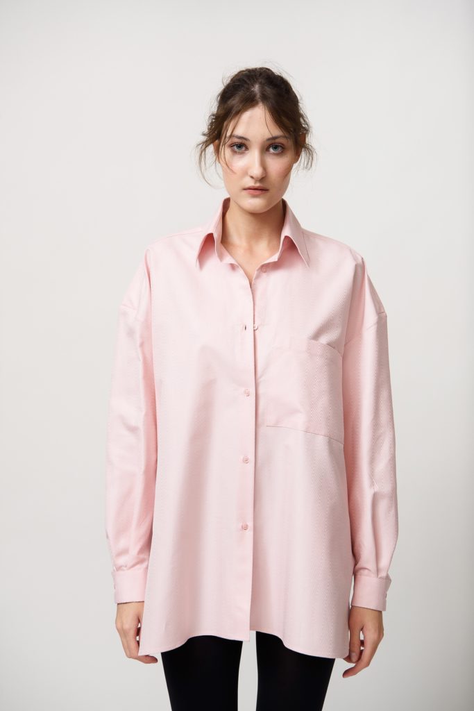 Oversized Baby Pink cotton shirt