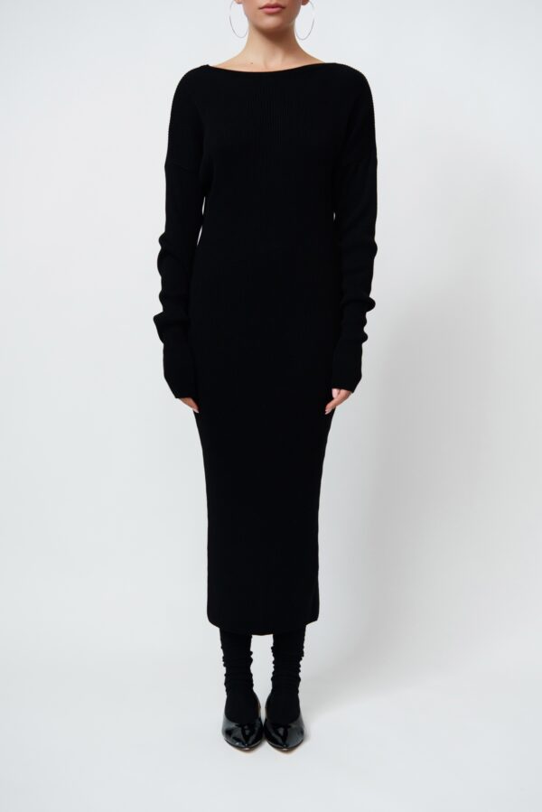 Midi Black Knitwear Dress
