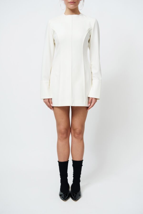 Wool Mini Dress in White