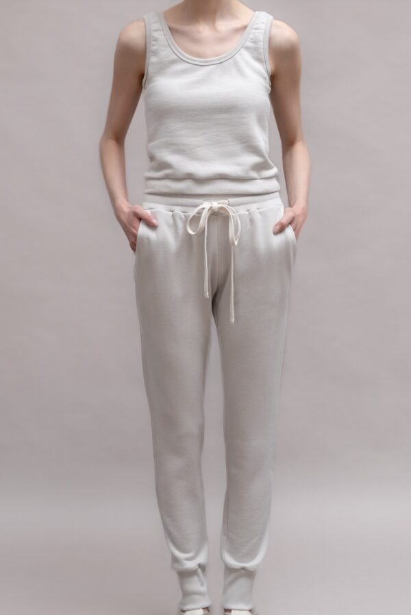 Light Grey Ribbed Tank and Joggers Set