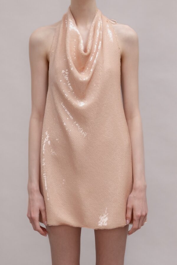 Nude Shimmer Mini Dress