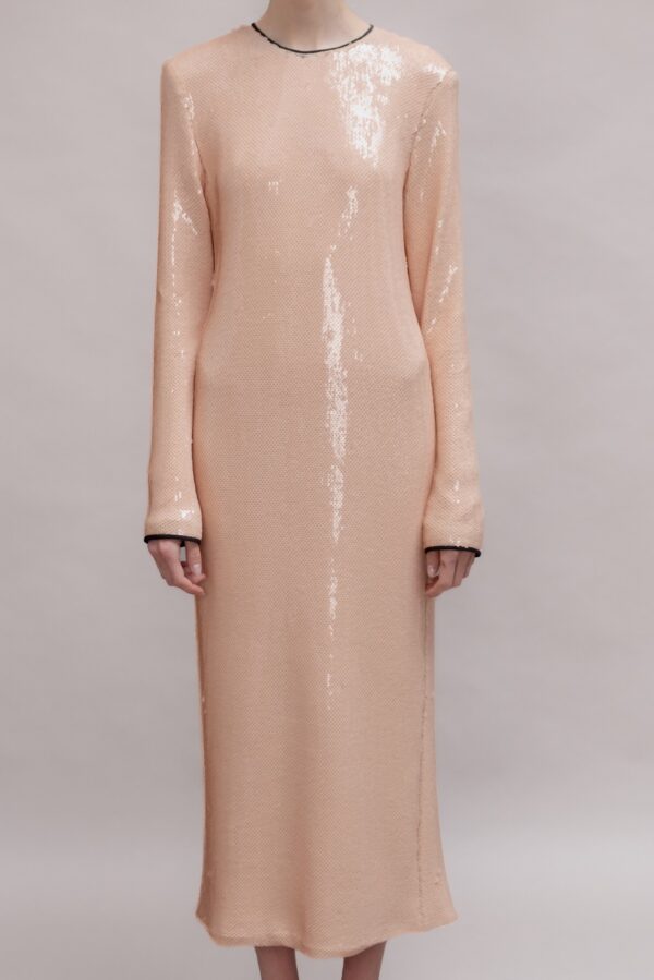 Open Back Sequin Midi Dress